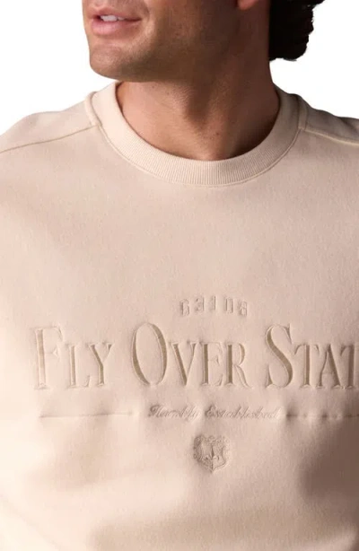 The Normal Brand Oversize Fly Over State Embroidered Crewneck Sweatshirt In Neutral