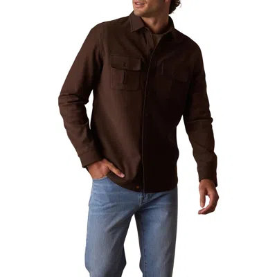 The Normal Brand Tailored Terry Shirt Jacket In Brown