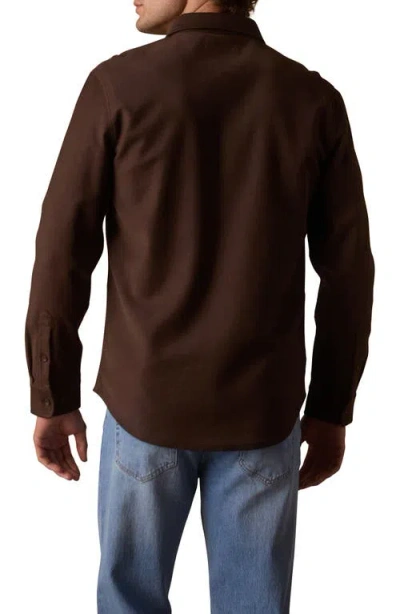 The Normal Brand Tailored Terry Shirt Jacket In Brown