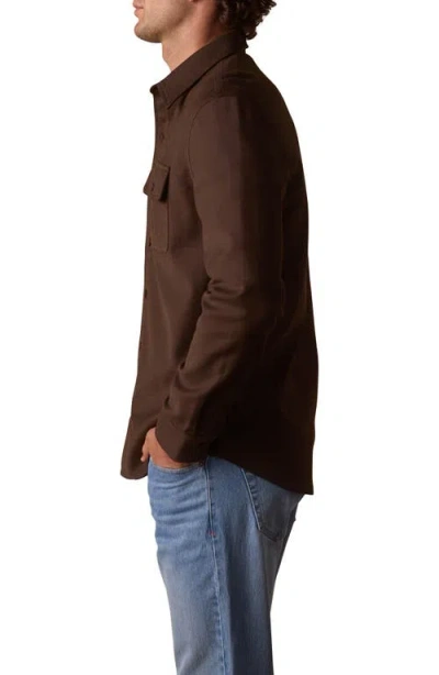 The Normal Brand Tailored Terry Shirt Jacket In Brown