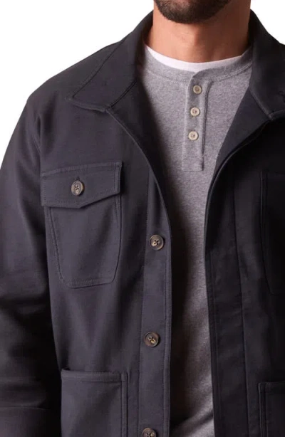The Normal Brand Comfort Terry Cloth Chore Coat In Blue