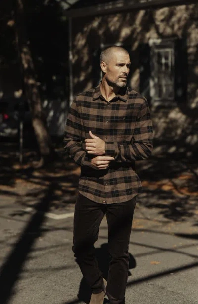 The Normal Brand Hudson Flannel Button-up Shirt In Brown