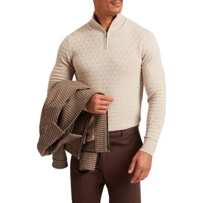 Ted Baker Jeremee Texture Stitch Half-zip Sweater In Multi