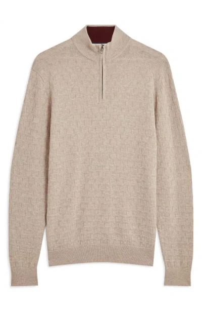 Ted Baker Jeremee Texture Stitch Half-zip Sweater In Multi