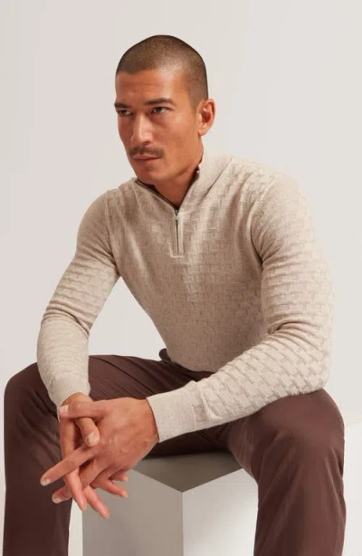 Ted Baker Jeremee Texture Stitch Half-zip Sweater In Multi