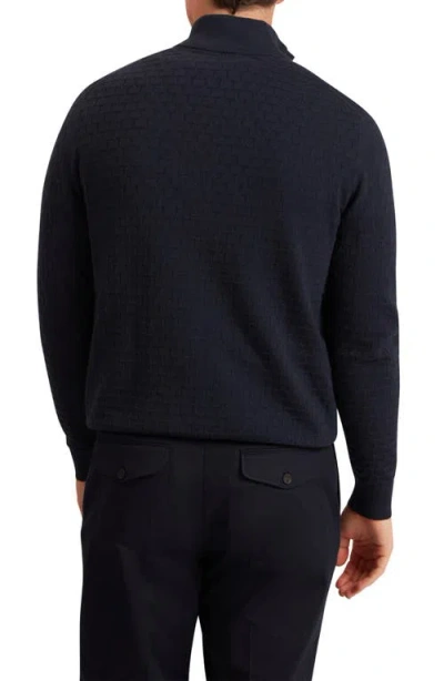 Ted Baker Jeremee Texture Stitch Half-zip Sweater In Blue