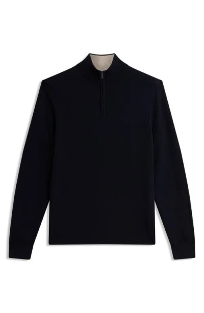 Ted Baker Jeremee Texture Stitch Half-zip Sweater In Blue