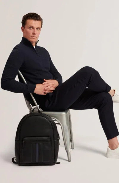 Ted Baker Jeremee Texture Stitch Half-zip Sweater In Blue