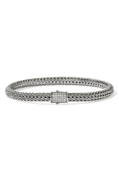 John Hardy Sterling Silver Icon Diamond Bracelet In Metallic