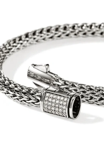 John Hardy Sterling Silver Icon Diamond Bracelet In Metallic