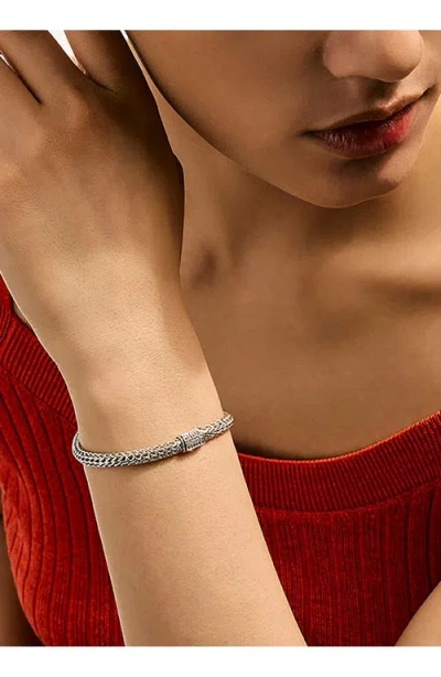 John Hardy Sterling Silver Icon Diamond Bracelet In Metallic