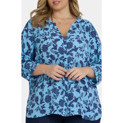 Nydj Pintuck Blouse In Blue
