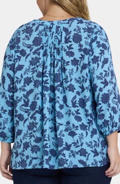Nydj Pintuck Blouse In Blue
