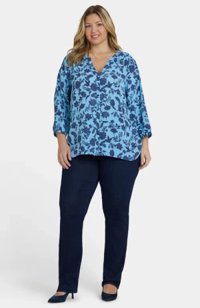 Nydj Pintuck Blouse In Blue