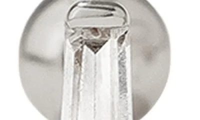 Made By Mary Cubic Zirconia Baguette Stud Earrings In Metallic