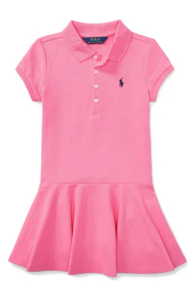 Polo Ralph Lauren Girl's Stretch Cotton Mesh Polo Dress In Pink