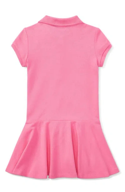 Polo Ralph Lauren Girl's Stretch Cotton Mesh Polo Dress In Pink