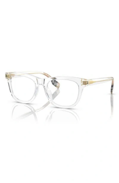Burberry 47mm Rectangular Optical Glasses In Brown