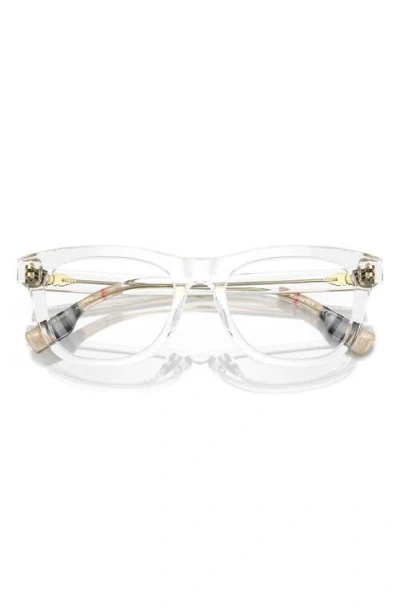 Burberry 47mm Rectangular Optical Glasses In Brown