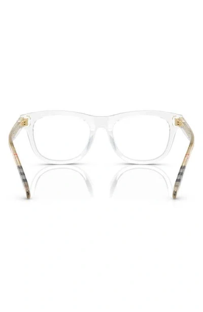 Burberry 47mm Rectangular Optical Glasses In Brown