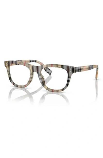 Burberry 47mm Rectangular Optical Glasses In Brown