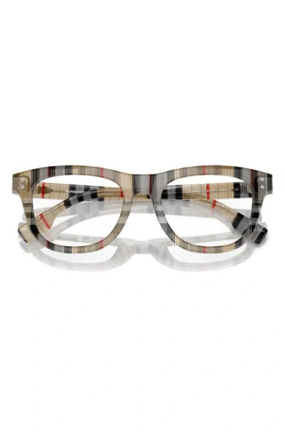 Burberry 47mm Rectangular Optical Glasses In Brown