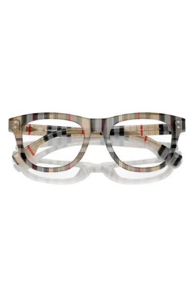 Burberry 47mm Rectangular Optical Glasses In Neutral