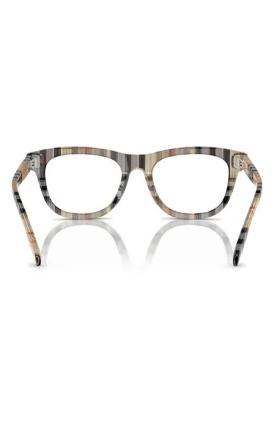 Burberry 47mm Rectangular Optical Glasses In Neutral
