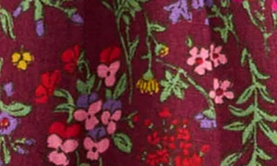 Mini Boden Kids' Floral Print Lace Trim Dress In Multi