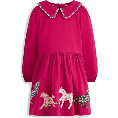 Mini Boden Kids' Appliqué Cotton Jersey Dress In Red