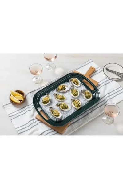 Le Creuset Stoneware 14" Serving Platter In Green