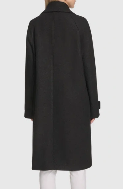 Andrew Marc Jupiter Wool Blend Balmacaan In Black