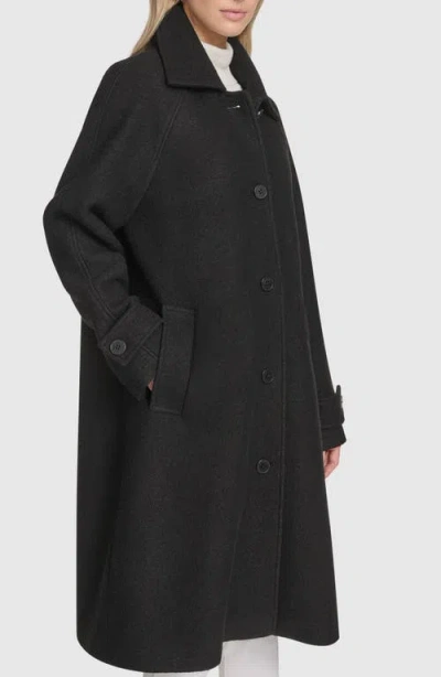 Andrew Marc Jupiter Wool Blend Balmacaan In Black