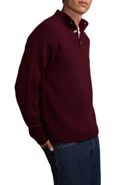 Lucky Brand Nep Half Button Sweater In Brown