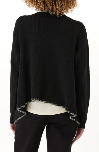 Threads 4 Thought Esme Cozy Blanket Stitch Waterfall Cardigan In Black