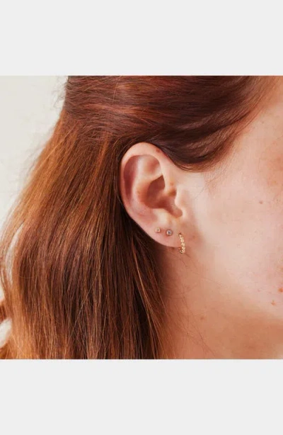 Made By Mary Cubic Zirconia Birthstone Stud Earrings In Brown