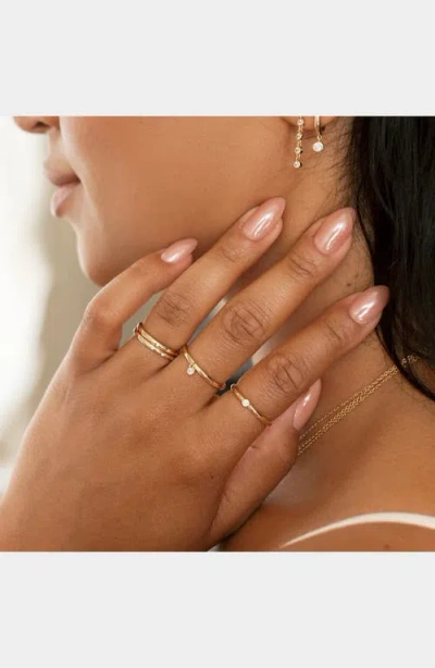 Made By Mary Poppy Cubic Zirconia Solitaire Stacking Ring In Brown