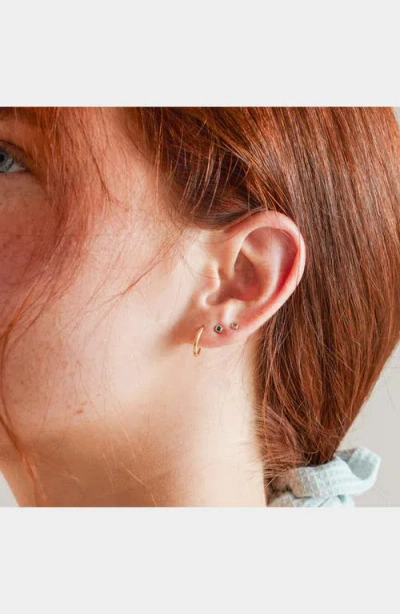 Made By Mary Cubic Zirconia Birthstone Stud Earrings In Brown