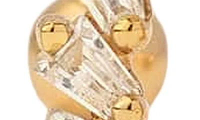 Made By Mary Cz Triple Baguette Stud Earrings In Gold