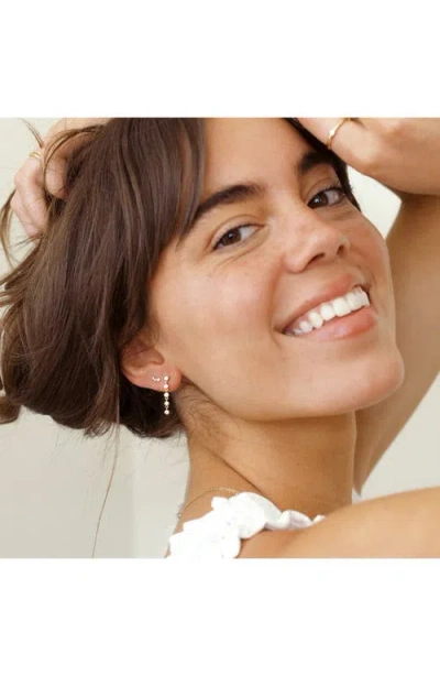 Made By Mary Cz Poppy Climber Stud Earrings In Gold