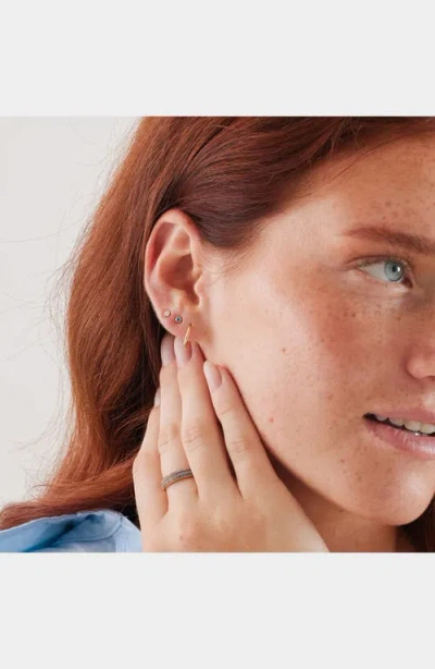 Made By Mary Cubic Zirconia Birthstone Stud Earrings In Gold