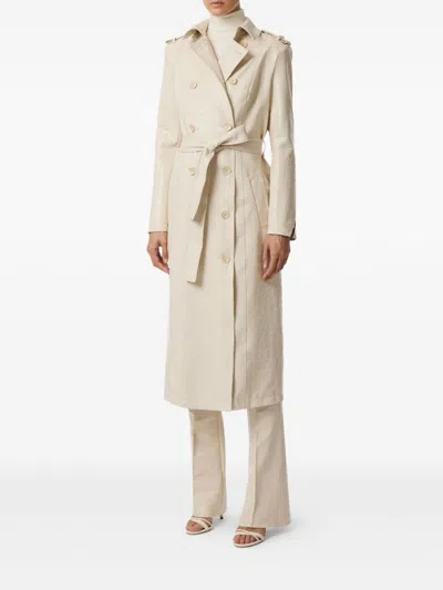 Elisabetta Franchi Croc-embossed Coat Featuring Belted Waist In Neutral
