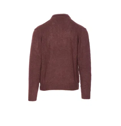 Seven Gauge Half-zip High-neck Polo Shirt In Burgundy