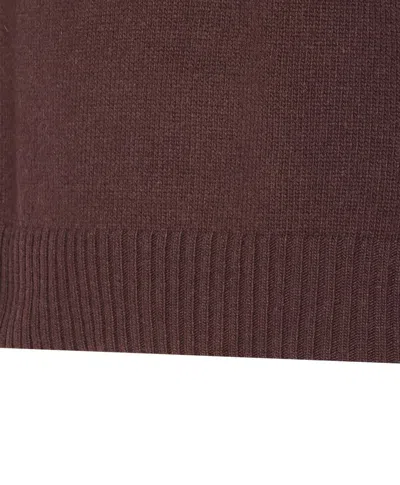 Seven Gauge Wool Crewneck Sweater In Brown