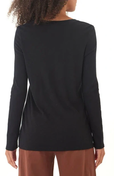 Threads 4 Thought Agatha Texture Slub Long Sleeve T-shirt In Black