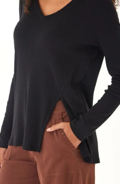 Threads 4 Thought Agatha Texture Slub Long Sleeve T-shirt In Black