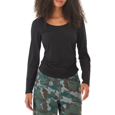 Threads 4 Thought Lucia Luxe Jersey Ruched Long Sleeve T-shirt In Black