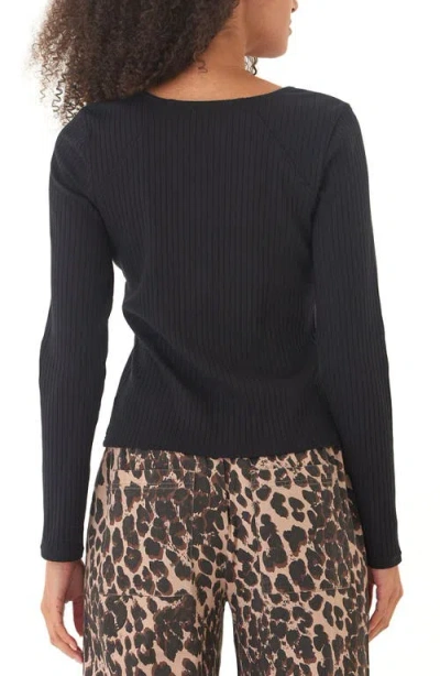 Threads 4 Thought Leah Rib Knit Long Sleeve T-shirt In Black
