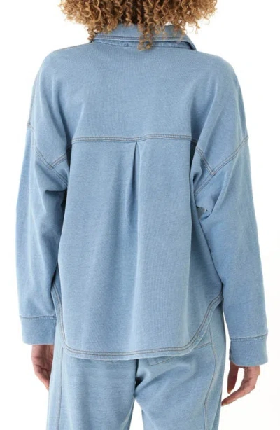 Threads 4 Thought Blaire Denim French Terry Button-up Shirt In Blue