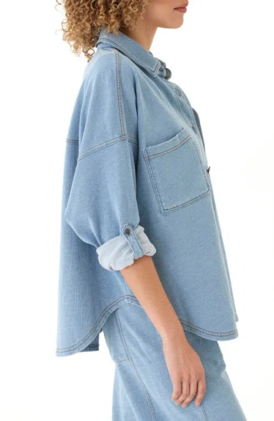 Threads 4 Thought Blaire Denim French Terry Button-up Shirt In Blue